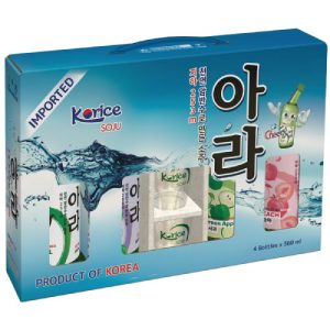 Hộp Soju Korice 4 chai các loại x 360ml